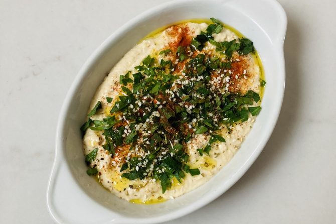 Homemade hummus