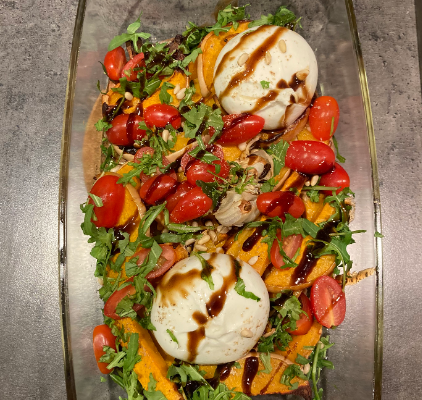 Geroosterde pompoen met burrata